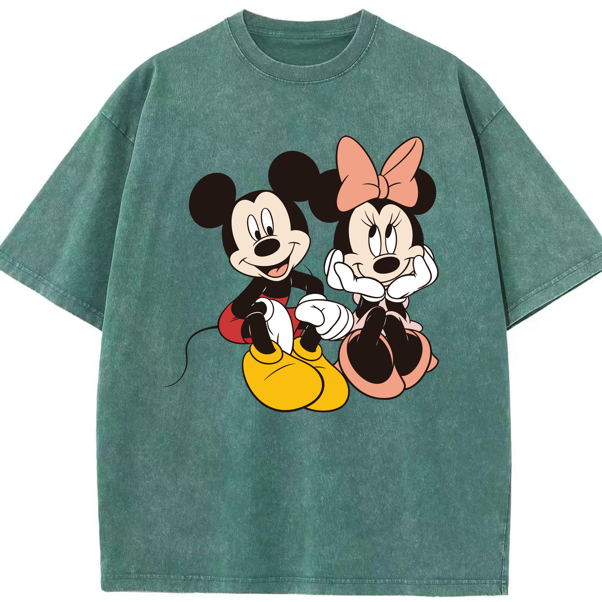 （画像用） ミッキーマウス Mickey Mouse 綿100% ヴィンテージ風 半袖Tシャツ（フロントプリント）